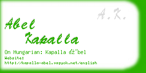 abel kapalla business card